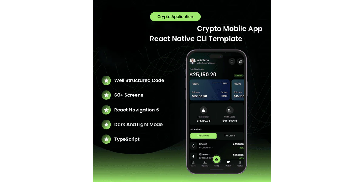 Template Mobile App Crypto - Giao Diện Chuyên Nghiệp