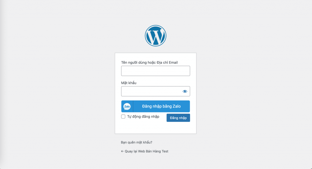 Đăng nhập Zalo cho WordPress -Plugin Zalo Login